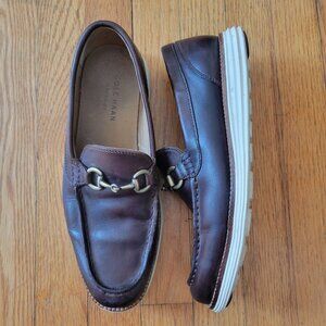 Cole‎ Haan 8M Brown Leather Loafers Horsebit Dress Shoes Preppy Academia Twee
